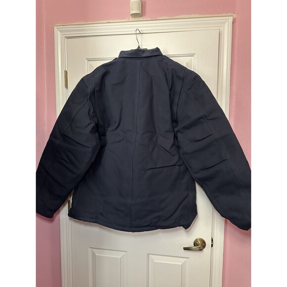 Size XL Tall Carhartt Firm Duck Insulated Traditional Coat 0C003 Navy Loose Fit - Picture 3 of 5